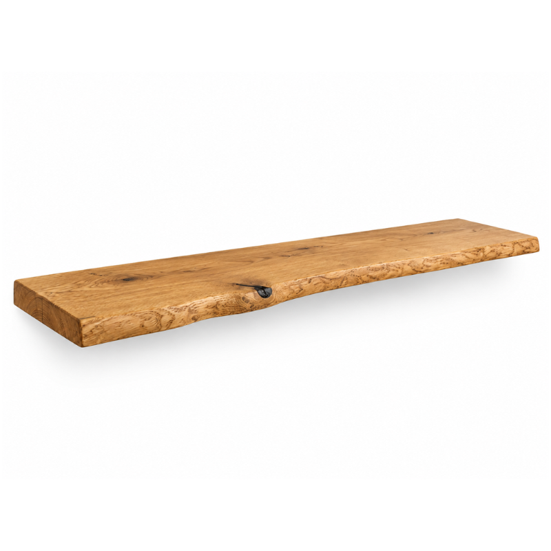 Solid Oak Floating Wall Shelf with Hidden Brackets