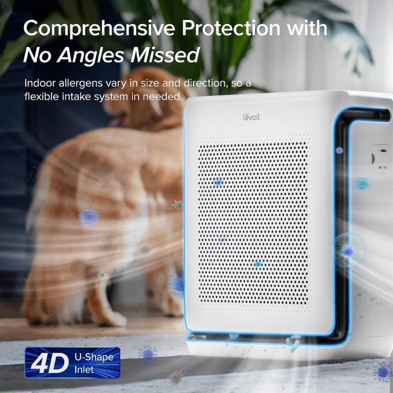 LEVOIT Vital 200S-P Smart Air Purifier for Large Rooms, White, HEPA Filtration