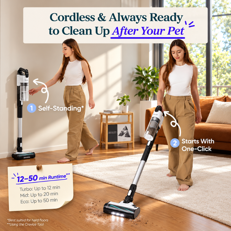 Levoit LVAC-200 Cordless Stick Vacuum Cleaner – Anti-Tangle, Arctic White