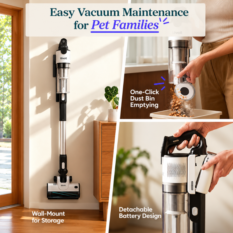 Levoit LVAC-200 Cordless Stick Vacuum Cleaner – Anti-Tangle, Arctic White