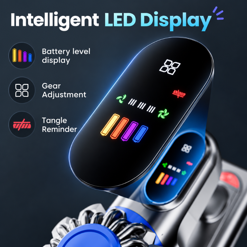 KARDV V06 Cordless Stick Vacuum Cleaner, 500W, 40kPa, Anti-Tangle Brush, LED Display, Blue