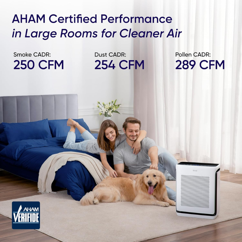 LEVOIT Vital 200S-P Smart Air Purifier for Large Rooms, White, HEPA Filtration
