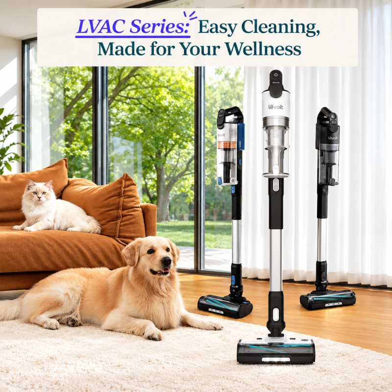 Levoit LVAC-200 Cordless Stick Vacuum Cleaner – Anti-Tangle, Arctic White