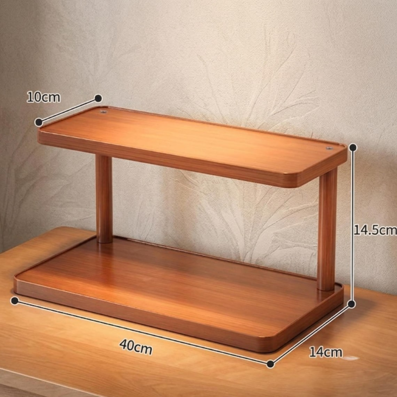 2-Tier Wooden Countertop Organizer Shelf
